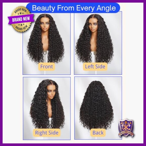 13x6 Water Wave Human Hair Wig, Glueless Pre-Cut Lace, Beginner Friendly main image 4